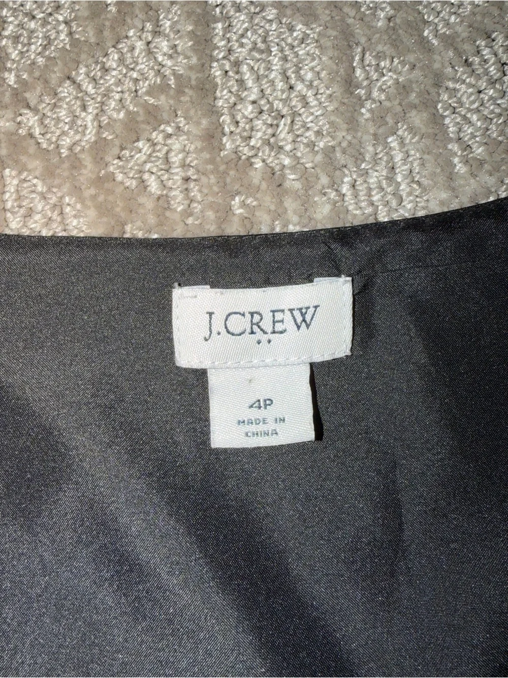 J. Crew Black V-Neck Peplum Button-Front Blouse
